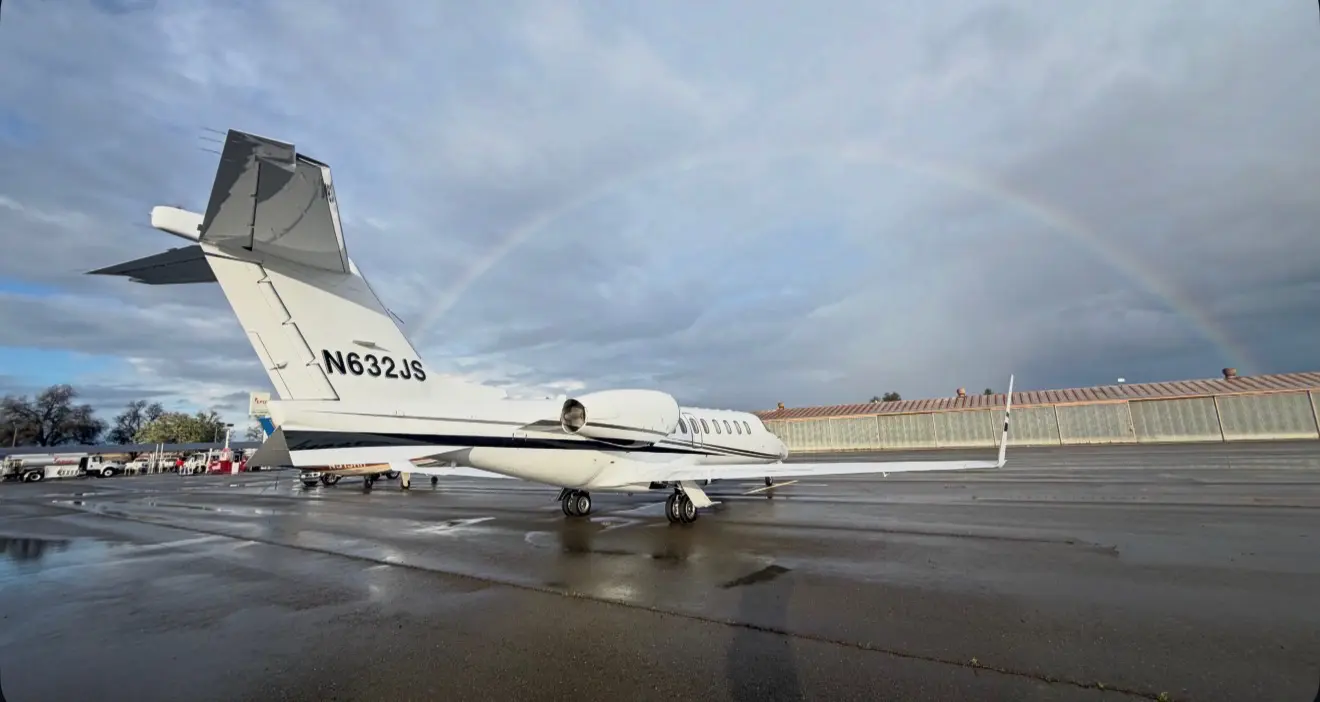 Aery Aviation Learjet 45 on ramp staged for critical care mission